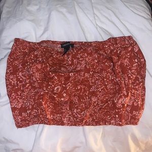Forever 21 red patterned tube top. Size medium